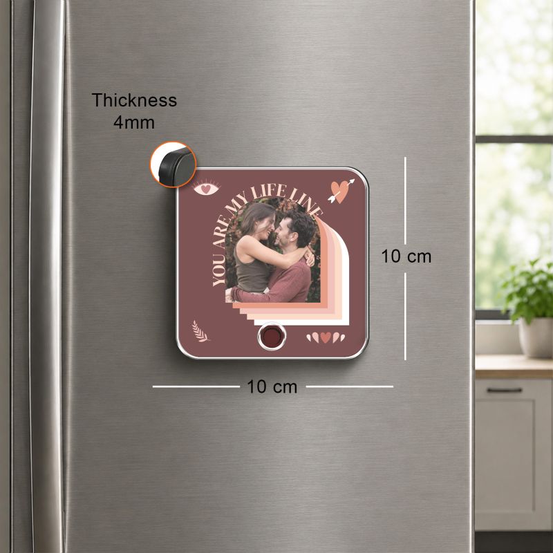 Customisable Musical Fridge Magnet with Photo, Song and Audio Message, Romantic Gift for Couples, Him or Her Memorable Photo Frame Home Decor Rechargeable Speaker